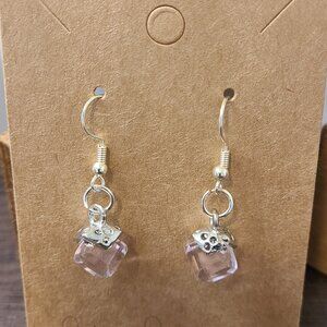 Handcrafted Pale Pink Dangle Drop Earrings NEW Ladies Fashion Casual All Weather